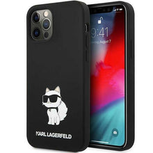 Заредете изображение във визуализатора на галерията – Karl Lagerfeld KLHCP12MSNCHBCK iPhone 12 /12 Pro 6.1" hardcase black/black Silicone Choupette
