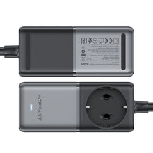 Заредете изображение във визуализатора на галерията – Acefast Z2 GaN 75W PD desktop charger 3x USB-C 2x USB-A - black and gray
