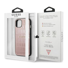 Заредете изображение във визуализатора на галерията – Guess GUHCP13SPCRBPI iPhone 13 mini 5,4" różowy/pink Croco Strap Collection
