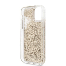 Заредете изображение във визуализатора на галерията – Original Pouch KARL LAGERFELD -  hardcase Liquid Glitter Karl&amp;Choupette KLHCN61KCGLGO for Iphone 11 - gold
