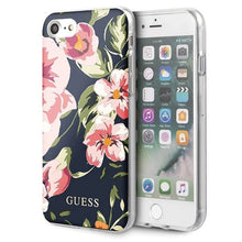 Заредете изображение във визуализатора на галерията – Guess GUHCI8PCUTRFL03 iPhone 7/8/SE 2020 / SE 2022 granatowy/navy N°3 Flower Collection Shiny
