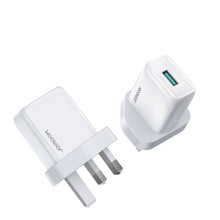 Заредете изображение във визуализатора на галерията – Joyroom USB wall charger 2.1 A UK plug white (L-1A101)

