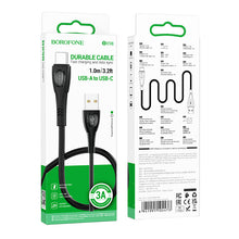 Заредете изображение във визуализатора на галерията – Borofone Cable BX98 Superior - USB to Typ C - 3A 1 metre black
