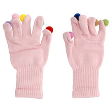 Заредете изображение във визуализатора на галерията – Gloves for touch screens with pom poms PINK

