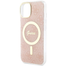 Заредете изображение във визуализатора на галерията – Original Case GUESS hardcase 4G MagSafe GUHMP14SH4STP for Iphone 14 pink
