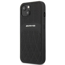 Заредете изображение във визуализатора на галерията – AMG AMHCP13MOSDBK iPhone 13 6.1" black/black hardcase Leather Curved Lines
