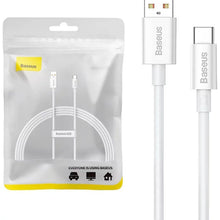 Заредете изображение във визуализатора на галерията – BASEUS cable USB A to Apple Lightning 8-pin PD 100W 1,5m white P10320102214-02
