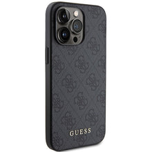 Заредете изображение във визуализатора на галерията – Original faceplate case GUESS GUHCP15LG4GFGR for iPhone 15 PRO (4G Metal Logo / grey)
