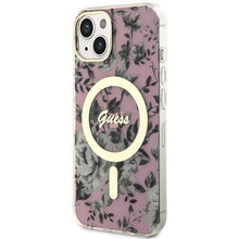 Заредете изображение във визуализатора на галерията – Guess GUHMP14MHCFWSP iPhone 14 Plus 6.7" pink/pink hardcase Flower MagSafe
