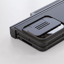Заредете изображение във визуализатора на галерията – Nillkin CamShield Pro Case (suit) for Samsung Galaxy Z Fold 4 cover with camera cover stand blue
