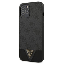 Заредете изображение във визуализатора на галерията – Guess GUHCP12LPU4GHBK iPhone 12 Pro Max 6,7" szary/grey hardcase 4G Triangle Collection
