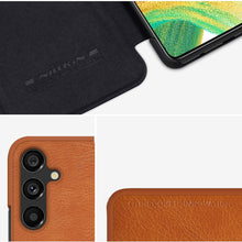 Заредете изображение във визуализатора на галерията – Nillkin Qin Leather Flip Wallet Case for Samsung Galaxy A34 5G | Brown

