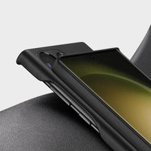 Заредете изображение във визуализатора на галерията – Dux Ducis Grit case for Samsung Galaxy S23 Ultra elegant cover made of artificial leather MagSafe black
