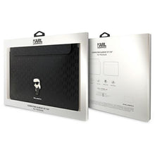 Заредете изображение във визуализатора на галерията – Original KARL LAGERFELD Laptop Sleeve Saffiano Monogram Ikonik KLCS14SAKHPKK 14 inches black
