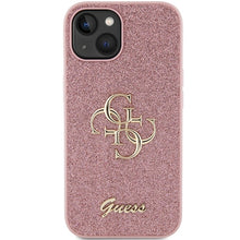 Заредете изображение във визуализатора на галерията – Original Case GUESS hardcase Glitter Script Big 4G GUHCP15MHG4SGP for Iphone 15 Plus pink
