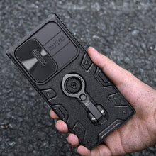 Заредете изображение във визуализатора на галерията – Nillkin CamShield Armor Pro Magnetic Case for Samsung Galaxy S23 Ultra Magnetic MagSafe Cover with Camera Cover Black
