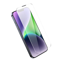 Заредете изображение във визуализатора на галерията – Baseus Full Screen Tempered Glass for iPhone 14 Plus / 13 Pro Max with Speaker Cover 0.4mm + Mounting Kit
