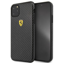 Заредете изображение във визуализатора на галерията – Ferrari Hardcase FESPCHCN65CBBK iPhone 11 Pro Max black/black On Track Carbon Effect
