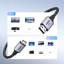Заредете изображение във визуализатора на галерията – Mini HDMI cable - HDMI Ugreen HD163 8K 2m - gray
