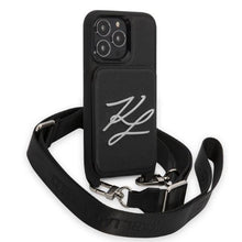 Заредете изображение във визуализатора на галерията – Karl Lagerfeld KLHCP13LSAKLCK iPhone 13 Pro / 13 6.1" hardcase black/black Saffiano Autograph

