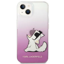 Заредете изображение във визуализатора на галерията – Original faceplate case karl lagerfeld klhcp14mcfnrcpi for iphone 14 plus (choupette eat / pink)
