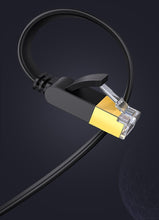 Заредете изображение във визуализатора на галерията – Ugreen Flat Cable Internet Network Cable Ethernet Patchcord RJ45 Cat 7 STP LAN 10 Gbps 3m Black (NW106 11262)

