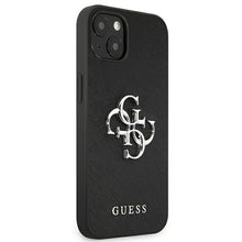 Заредете изображение във визуализатора на галерията – Guess GUHCP13MSA4GSBK iPhone 13 6,1" czarny/black hardcase Saffiano 4G Metal Logo
