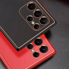 Заредете изображение във визуализатора на галерията – Dux Ducis Yolo elegant cover made of ecological leather for Samsung Galaxy S22 Ultra pink
