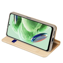 Заредете изображение във визуализатора на галерията – Dux Ducis Skin Pro Case for Xiaomi Redmi Note 12 Pro+ Flip Card Wallet Stand Gold
