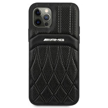 Заредете изображение във визуализатора на галерията – AMG AMHCP12MOSDBK iPhone 12/12 Pro 6,1" czarny/black hardcase Leather Curved Lines
