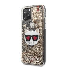 Заредете изображение във визуализатора на галерията – Karl Lagerfeld KLHCN65LCGLGO iPhone 11 Pro Max hardcase złoty/gold Glitter Choupette
