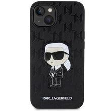 Заредете изображение във визуализатора на галерията – Karl Lagerfeld KLHCP14SSAKHPKK iPhone 14 6.1" black/black Saffiano Monogram Ikonik
