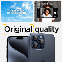 Заредете изображение във визуализатора на галерията – Spigen Optik.tR EZ Fit Camera Protector for iPhone 14 Pro / Pro Max / 15 Pro / Pro Max - Titanium Blue 2 pcs.
