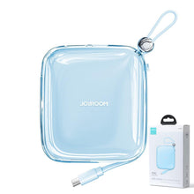 Заредете изображение във визуализатора на галерията – Joyroom power bank 10000mAh Jelly Series 22.5W with built-in USB C cable blue (JR-L002)
