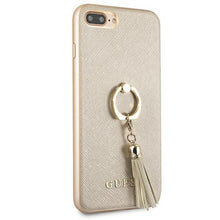 Заредете изображение във визуализатора на галерията – Guess GUHCI8LRSSABE iPhone 7/8 Plus beige/beige hard case Saffiano with ring stand
