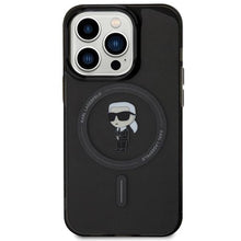 Заредете изображение във визуализатора на галерията – Karl Lagerfeld IML Ikonik MagSafe case for iPhone 14 Pro Max - black

