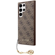 Заредете изображение във визуализатора на галерията – Guess GUHCS23LGF4GBR S23 Ultra S918 brown/brown hardcase 4G Charms Collection
