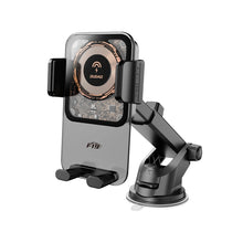 Заредете изображение във визуализатора на галерията – Dudao F19 clamp car holder with 15W inductive charger - black
