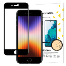 Заредете изображение във визуализатора на галерията – Wozinsky Super Durable Full Glue Tempered Glass Full Screen with Frame Case Friendly iPhone SE 2022 / SE 2020 / iPhone 8 / iPhone 7 Black
