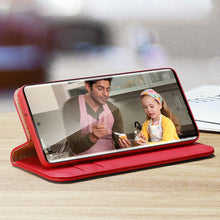 Заредете изображение във визуализатора на галерията – Dux Ducis Hivo case for Samsung Galaxy S23 flip cover wallet stand RFID blocking red
