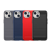 Заредете изображение във визуализатора на галерията – Carbon pattern flexible case for iPhone 15 Carbon Case - black
