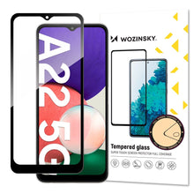 Заредете изображение във визуализатора на галерията – Wozinsky Super Tough Full Glue Tempered Glass Full Screen With Frame Case Friendly Samsung Galaxy A22 5G Black
