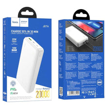 Заредете изображение във визуализатора на галерията – Hoco power bank 20 000mah with lcd pd20w + qc3.0 j87a white - TopMag
