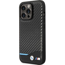 Заредете изображение във визуализатора на галерията – Case BMW BMHCP13L22NBCK iPhone 13 Pro / 13 6.1" black/black hardcase Leather Carbon

