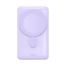 Заредете изображение във визуализатора на галерията – Baseus Magnetic Bracket Wireless Fast Charge Power Bank 10000mAh 20W Purple（With Xiaobai series fast charging Cable Type-C to Type-C 60W(20V/3A) 50cm White）

