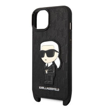 Заредете изображение във визуализатора на галерията – Karl Lagerfeld KLHCP14SSTKMK iPhone 14 6.1" black/black hardcase Monogram Ikonik Patch
