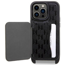 Заредете изображение във визуализатора на галерията – Karl Lagerfeld KLHCP14XCSAKHPCK iPhone 14 Pro Max 6.7" hardcase black/black Crossbody Saffiano Monogram Choupette
