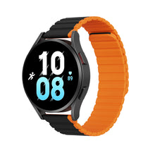 Заредете изображение във визуализатора на галерията – Universal Magnetic Samsung Galaxy Watch 3 45mm / S3 / Huawei Watch Ultimate / GT3 SE 46mm Dux Ducis Strap (22mm LD Version) - Black &amp; Orange
