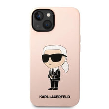 Заредете изображение във визуализатора на галерията – Karl Lagerfeld KLHMP14MSNIKBCP iPhone 14 Plus 6.7" hardcase pink/pink Silicone Ikonik Magsafe
