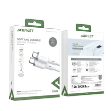 Заредете изображение във визуализатора на галерията – Acefast cable type c to type c 3a pd60w c2-03 silicone 1,2m white
